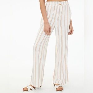 Aeropostale Women's Striped Wide Leg Pants -‎ Tan and White size L (D23)